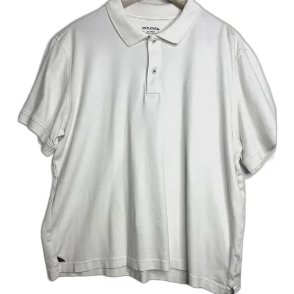 UNTUCKit Men's White Polo XL short sleeve Shirt resort business casual - Picture 1 of 13